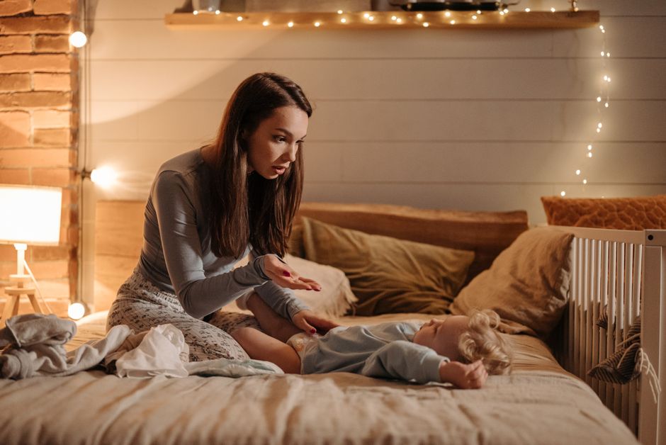 Mother and child sharing a calm routine together